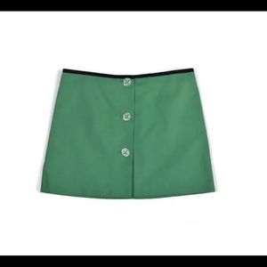 Tory Burch Size 2 Green Mini Skirt Cotton